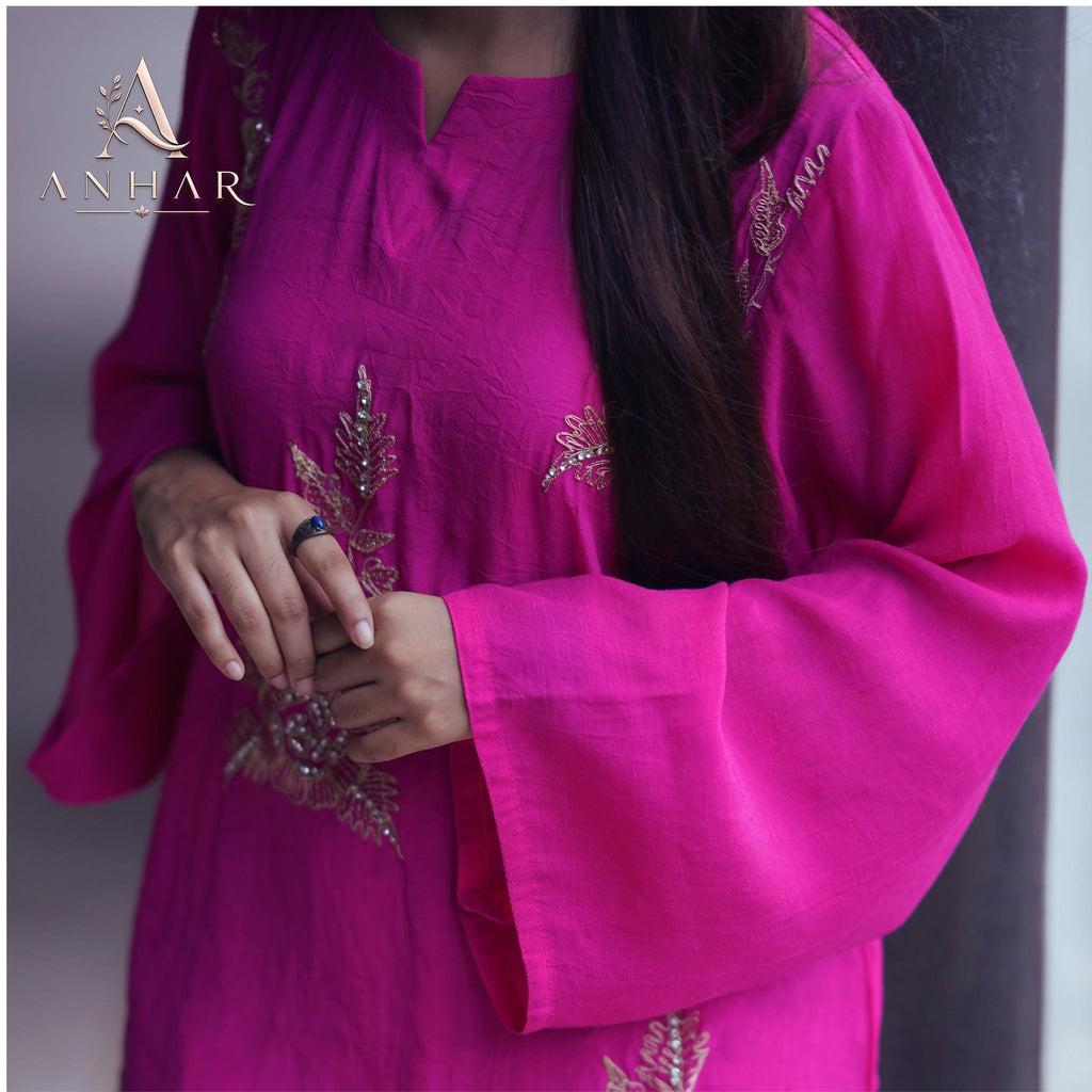 Neelanjona Premium Handwork 2-Piece - Deep Pink