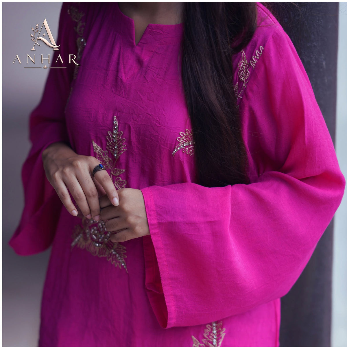Neelanjona Premium Handwork 2-Piece - Deep Pink