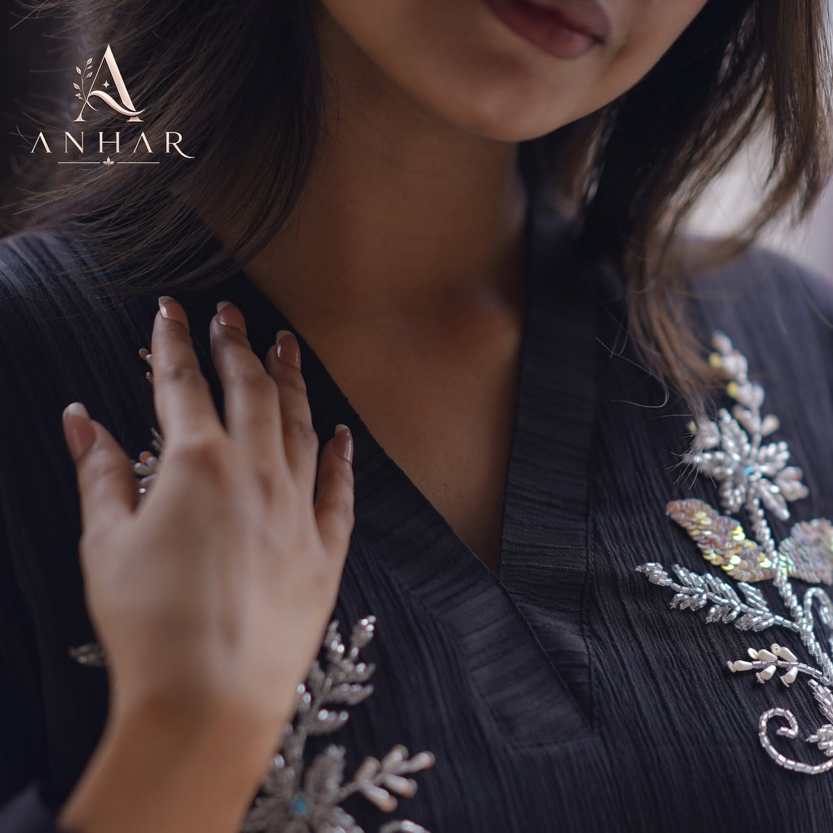 Neelanjona Premium Handwork 2-Piece - Black