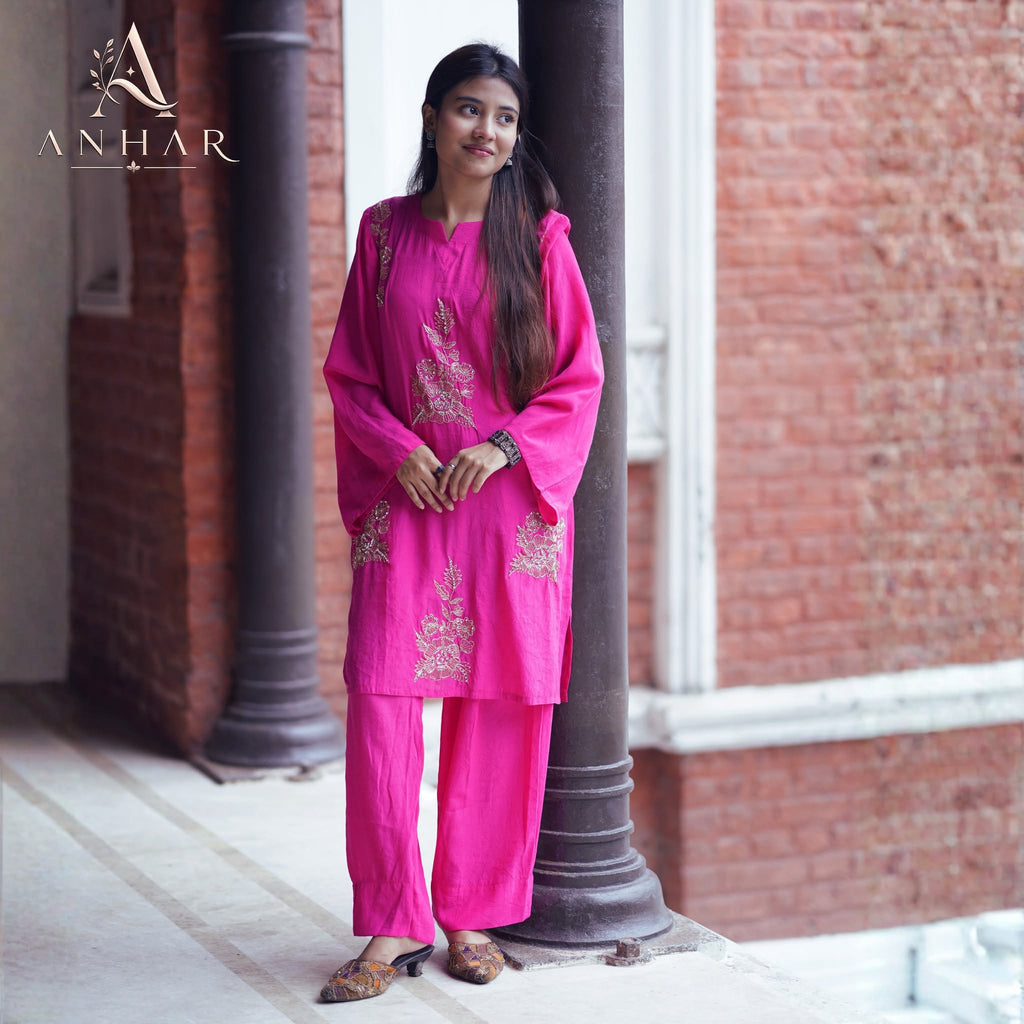 Neelanjona Premium Handwork 2-Piece - Deep Pink
