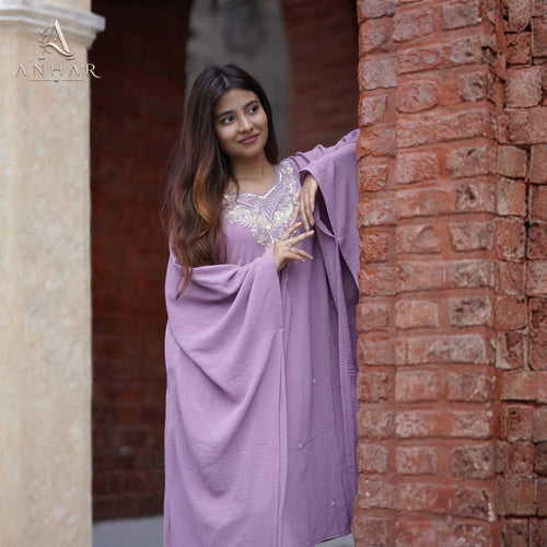 Meghbela Premium Handwork Kaftan-Pink